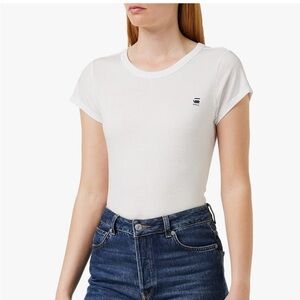 G-STAR Womens Eyben Crew Neck Lightweight Short Sleeve T-Shirt in white XS
